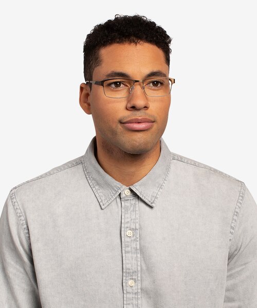Quest Bronze Silver MetalEyeglass Frames for Men from EyeBuyDirect