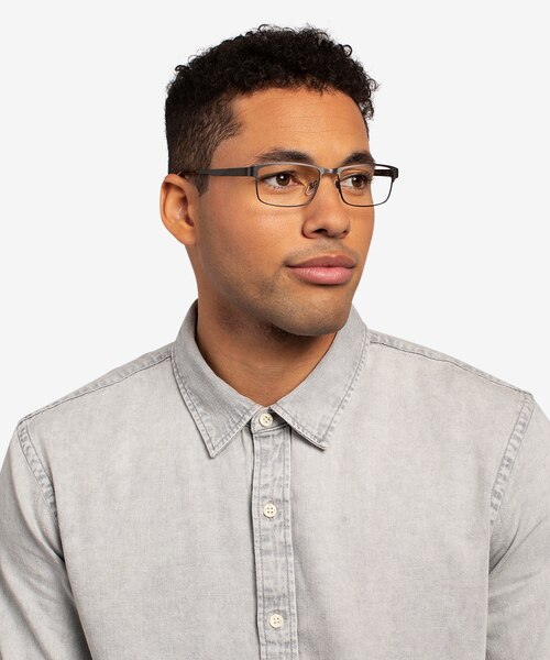 Quest Gunmetal MetalEyeglass Frames for Men from EyeBuyDirect