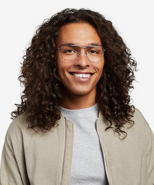 Perspective Silver MetalEyeglass Frames for Men from EyeBuyDirect