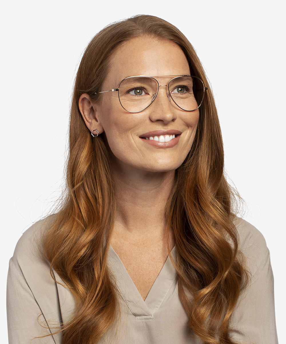 Aesthetic Aviator Gold Glasses for Women Eyebuydirect