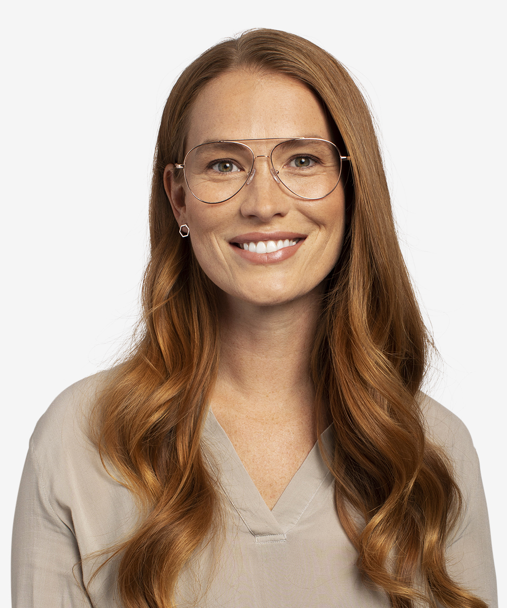 Aesthetic Aviator Rose Gold Glasses for Women Eyebuydirect Canada