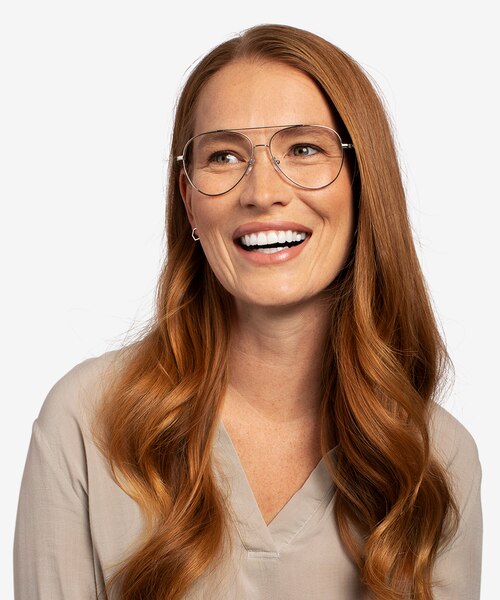Aesthetic Silver MetalEyeglass Frames for Women from EyeBuyDirect