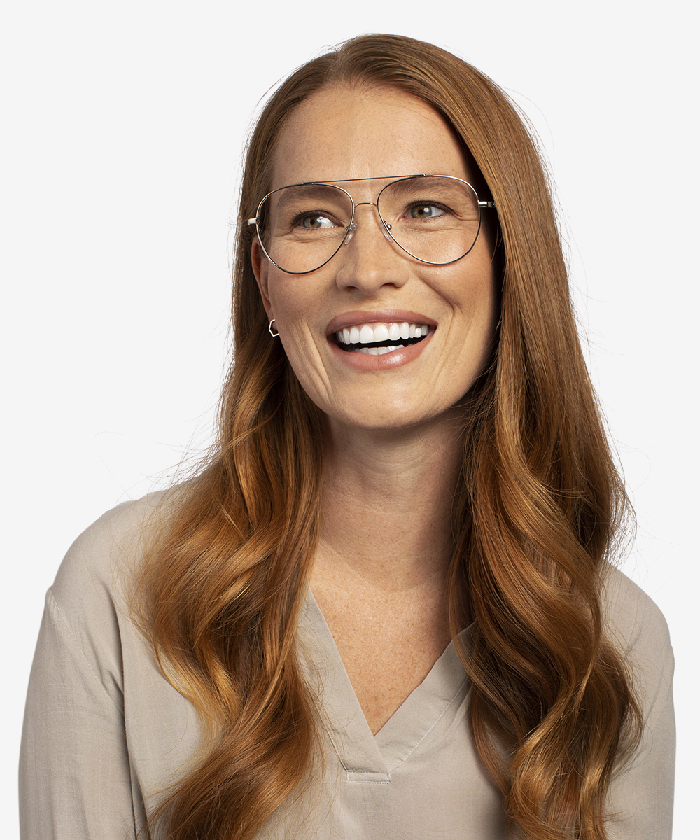 Aesthetic Aviator Silver Glasses for Women Eyebuydirect Canada