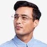 Telescope Light Gold MetalEyeglass Frames for Men from EyeBuyDirect