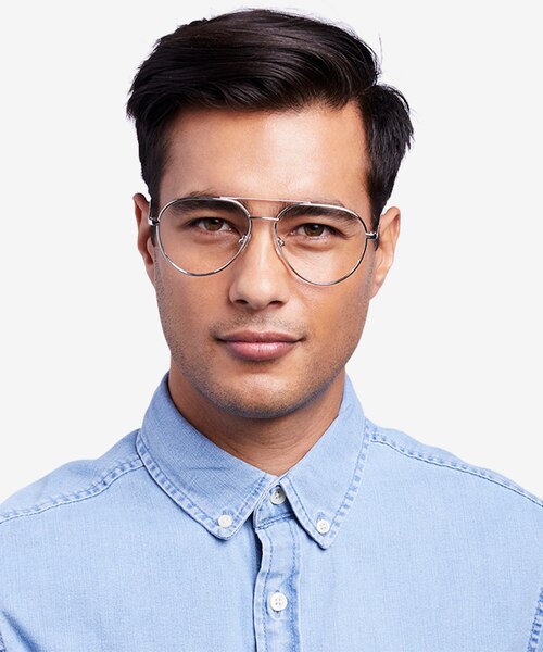 Telescope Silver MetalEyeglass Frames for Men from EyeBuyDirect