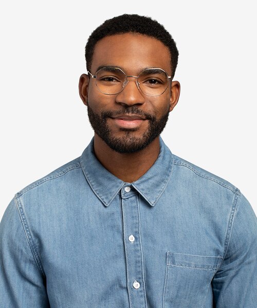Astral Silver MetalEyeglass Frames for Men from EyeBuyDirect