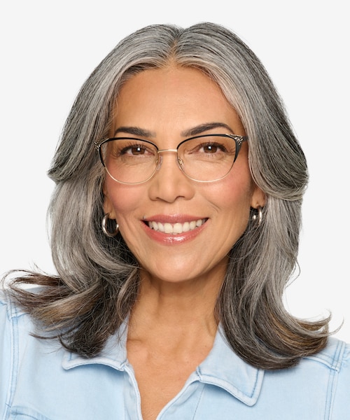 Ines Black Gold MetalEyeglass Frames for Women from EyeBuyDirect