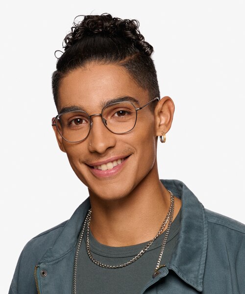 Pimlico Matte Gunmetal MetalEyeglass Frames for Men from EyeBuyDirect