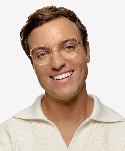 Rosewood Gold Pink MetalEyeglass Frames for Men from EyeBuyDirect