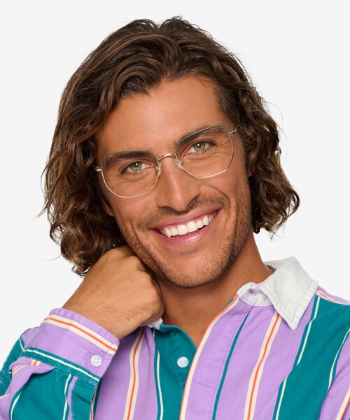 Milner Gold Green MetalEyeglass Frames for Men from EyeBuyDirect