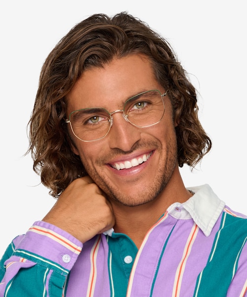 Milner Gold Green MetalEyeglass Frames for Men from EyeBuyDirect