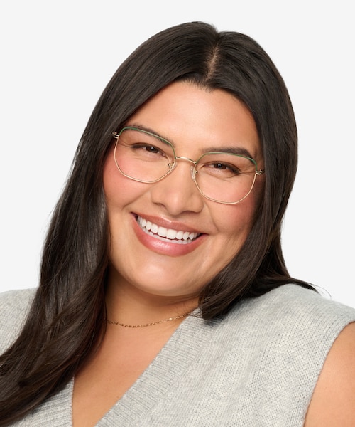 Milner Gold Green MetalEyeglass Frames for Women from EyeBuyDirect
