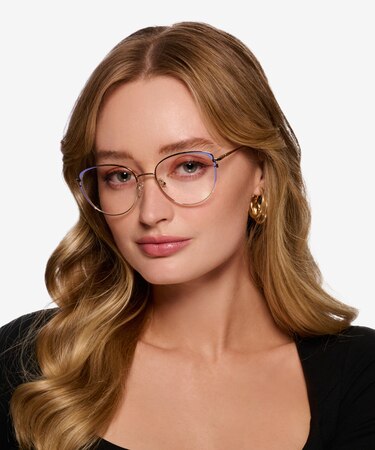Gold Purple Scala -  Metal Eyeglasses