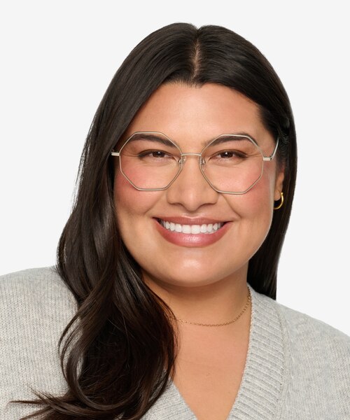 Imagine Matte Silver MetalEyeglass Frames for Women from EyeBuyDirect
