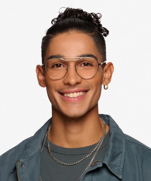 Parallel Matte Gold MetalEyeglass Frames for Men from EyeBuyDirect