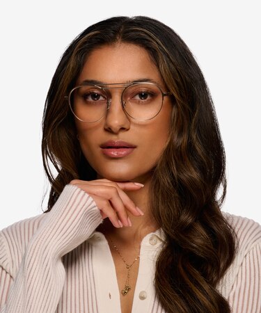 Matte Gold Parallel -  Metal Eyeglasses
