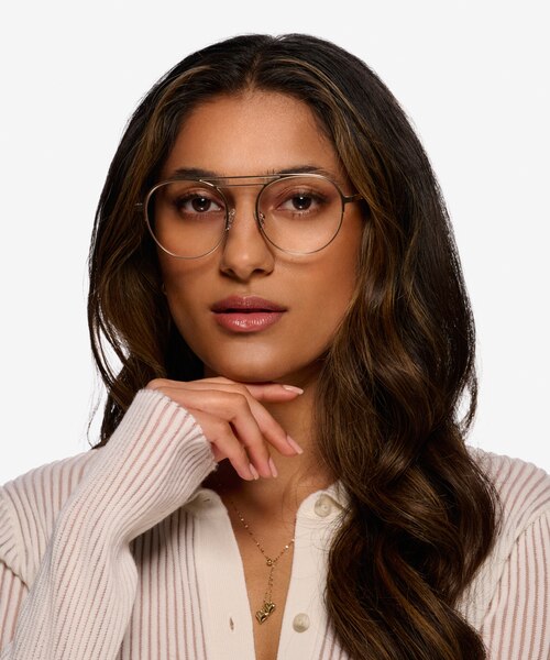 Parallel Matte Gold MetalEyeglass Frames for Women from EyeBuyDirect