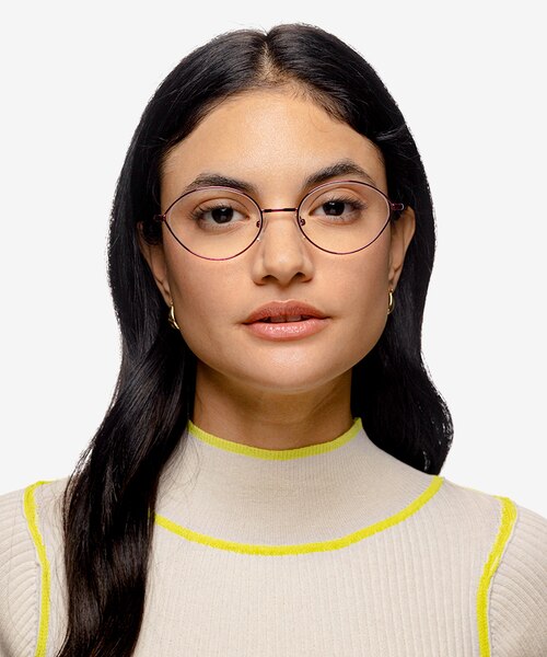 Aperture Clear Purple MetalEyeglass Frames for Women from EyeBuyDirect