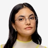 Aperture Blue MetalEyeglass Frames for Women from EyeBuyDirect
