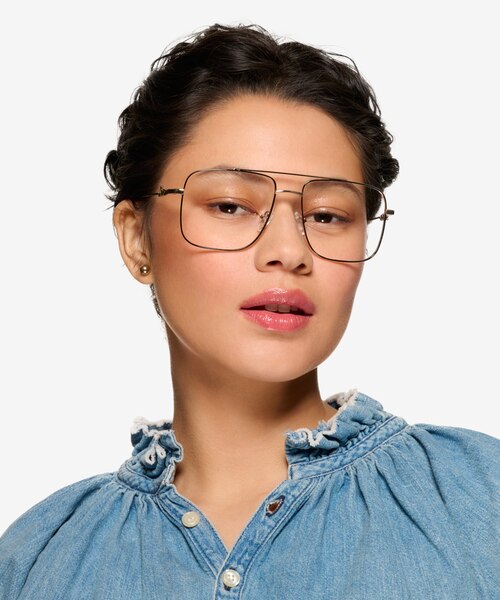 Romeo Black Gold MetalEyeglass Frames for Women from EyeBuyDirect