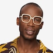 Althea Yellow Floral MetalEyeglass Frames for Men from EyeBuyDirect