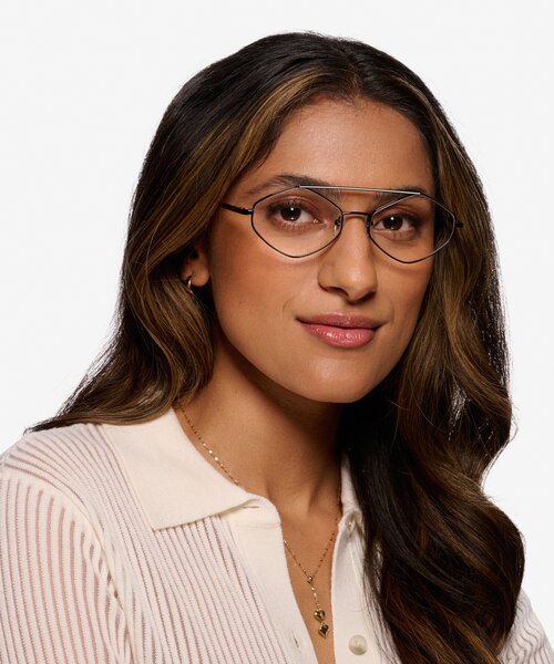 Trig Black White MetalEyeglass Frames for Women from EyeBuyDirect