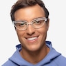 Mila White MetalEyeglass Frames for Men from EyeBuyDirect