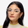 Mila White MetalEyeglass Frames for Women from EyeBuyDirect