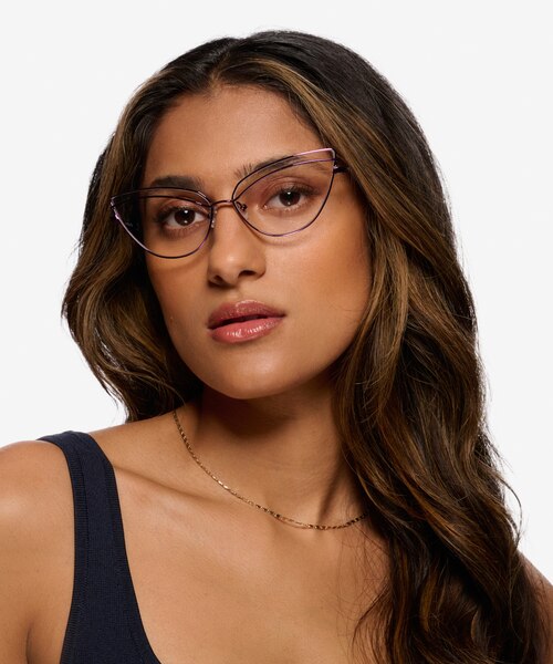 Mila Purple MetalEyeglass Frames for Women from EyeBuyDirect