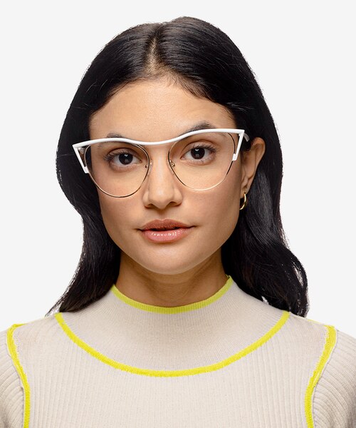Mau White Gold MetalEyeglass Frames for Women from EyeBuyDirect