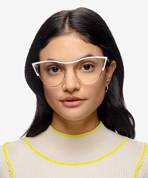 Mau White Gold MetalEyeglass Frames for Women from EyeBuyDirect