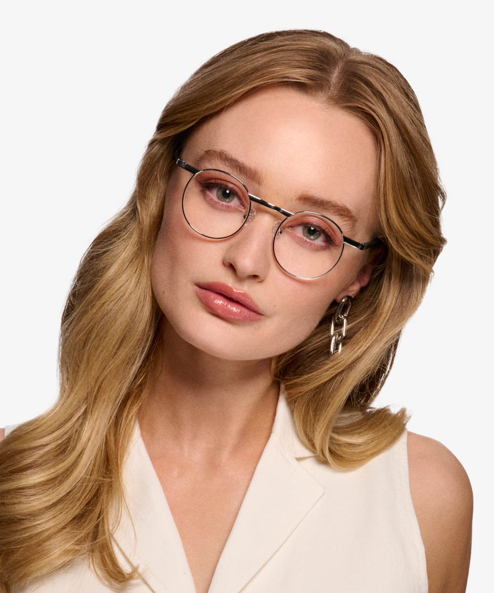 Task Round Silver Full Rim Eyeglasses Eyebuydirect