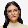 Cyber Black MetalEyeglass Frames for Women from EyeBuyDirect