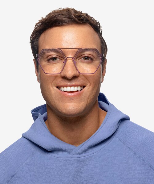 Cyber Purple MetalEyeglass Frames for Men from EyeBuyDirect