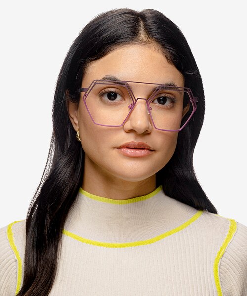 Cyber Purple MetalEyeglass Frames for Women from EyeBuyDirect