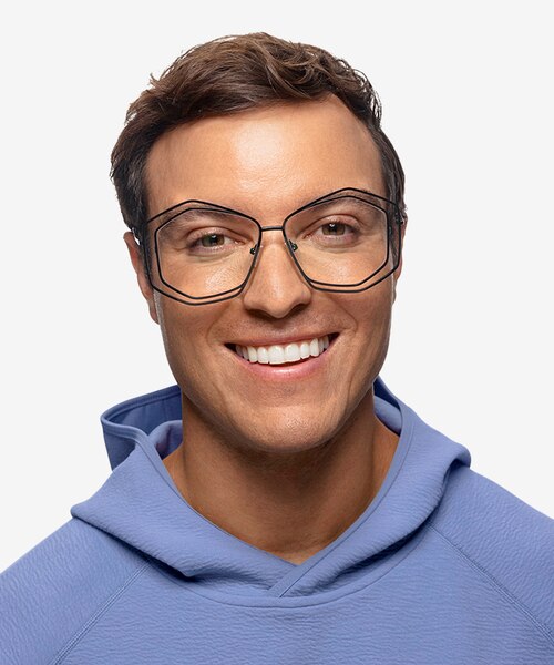Magnet Shiny Black MetalEyeglass Frames for Men from EyeBuyDirect