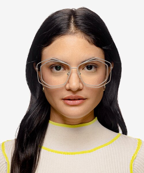 Magnet Matte Silver MetalEyeglass Frames for Women from EyeBuyDirect