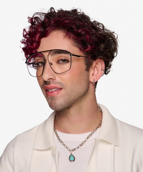 Station Black MetalEyeglass Frames for Men from EyeBuyDirect