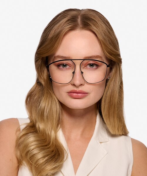 Station Black MetalEyeglass Frames for Women from EyeBuyDirect