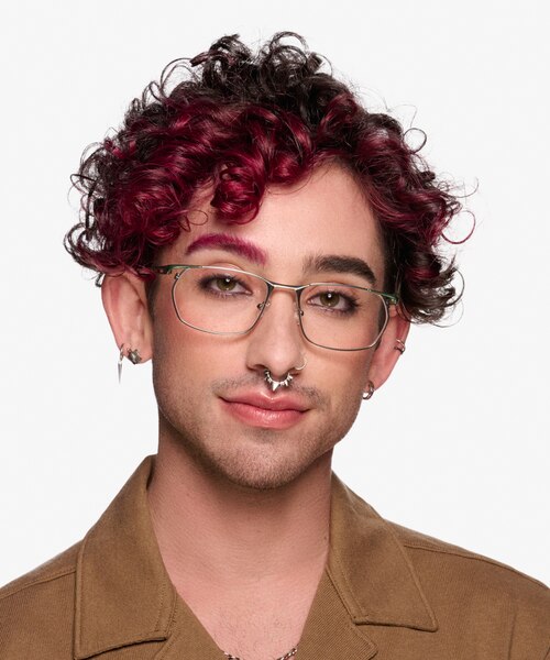 Careerist Silver Green MetalEyeglass Frames for Men from EyeBuyDirect