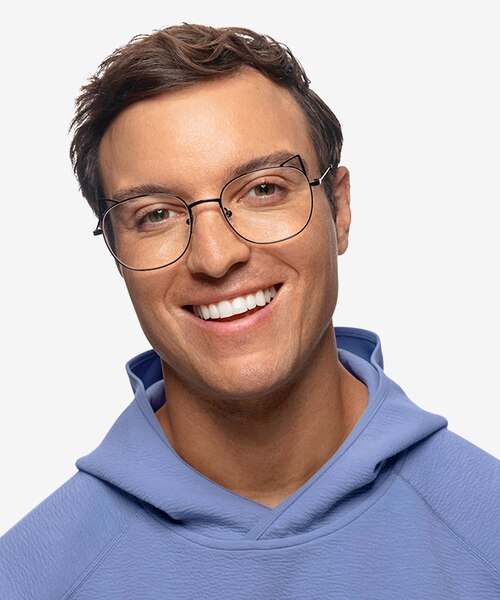 Cymric Black MetalEyeglass Frames for Men from EyeBuyDirect