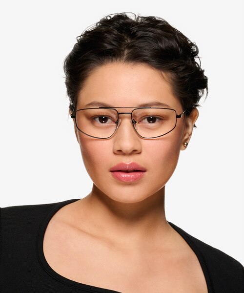 Cumulo Matt Black MetalEyeglass Frames for Women from EyeBuyDirect
