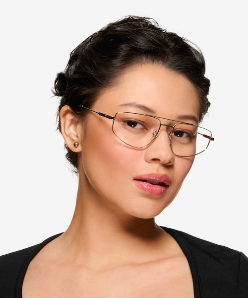 Cumulo Shiny Gold MetalEyeglass Frames for Women from EyeBuyDirect