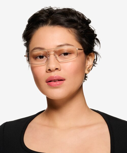 Altitude Satin Gold MetalEyeglass Frames for Women from EyeBuyDirect