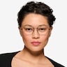 Foxtrot Shiny Black Tortoise MetalEyeglass Frames for Women from EyeBuyDirect
