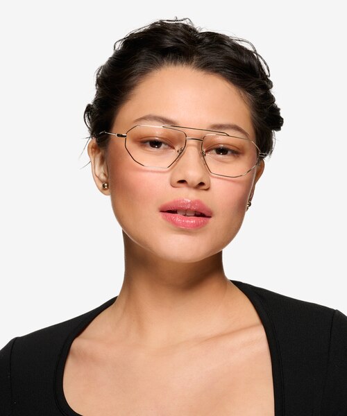 Foxtrot Shiny Gold Spotty Tortoise MetalEyeglass Frames for Women from EyeBuyDirect
