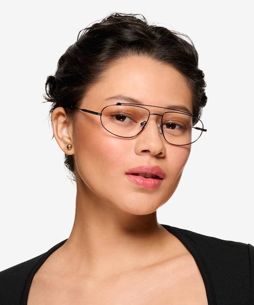Uniform Matte Black MetalEyeglass Frames for Women from EyeBuyDirect