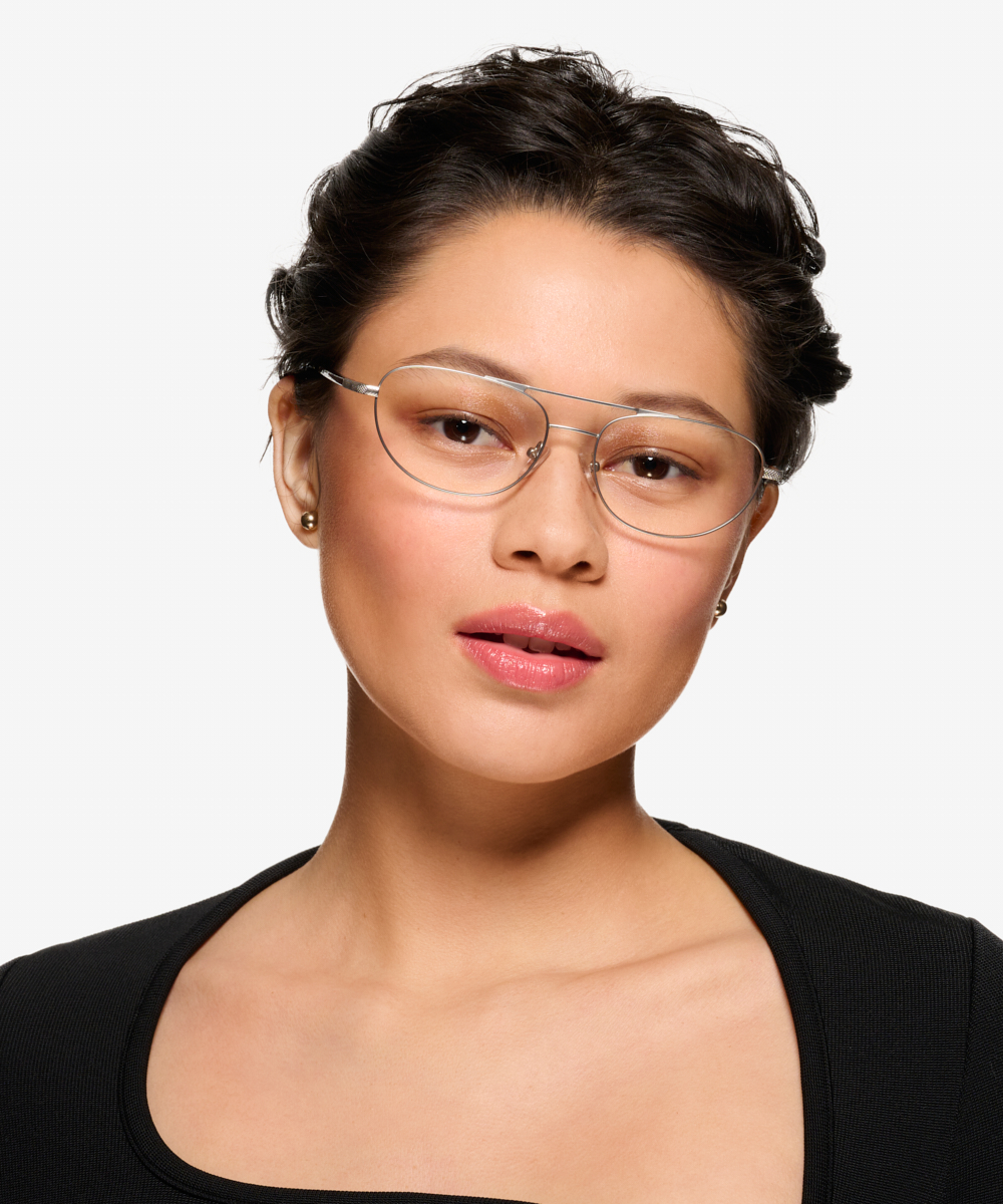 Vic Aviator Matt Silver Tortoise Full Rim Eyeglasses Eyebuydirect Canada