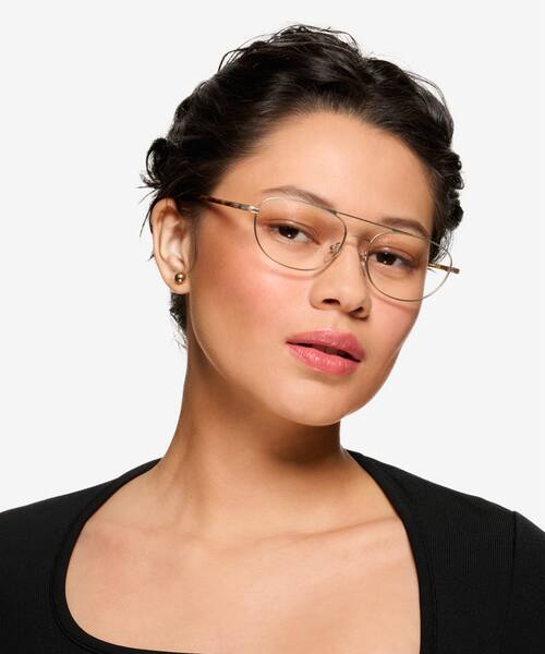 Matt Gold Yellow Tortoise Vic -  Metal Eyeglasses
