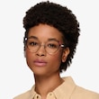 Delilah Shiny Gold Blue MetalEyeglass Frames for Women from EyeBuyDirect